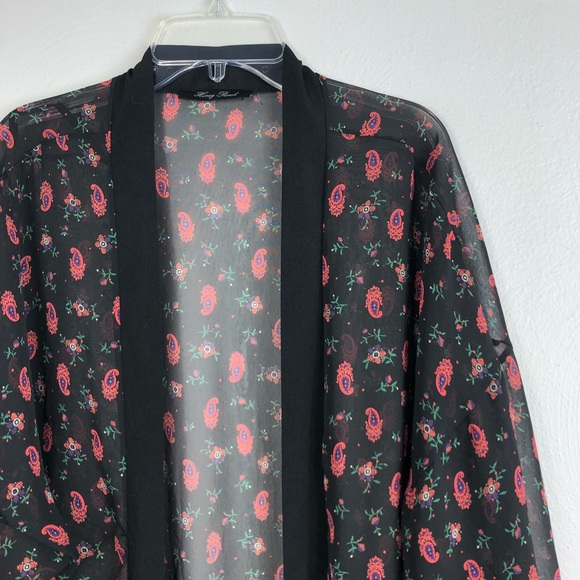 Honey Punch Printed Sheer Fringe Boho Kimono - Picture 3 of 6